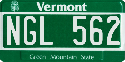 VT license plate NGL562