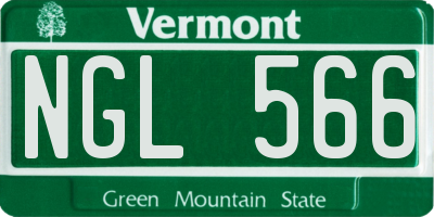 VT license plate NGL566