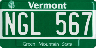 VT license plate NGL567