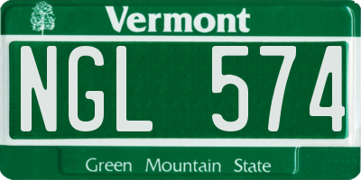 VT license plate NGL574
