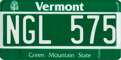 VT license plate NGL575