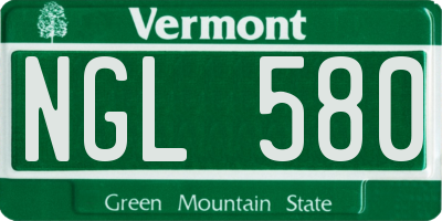 VT license plate NGL580