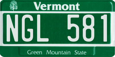 VT license plate NGL581