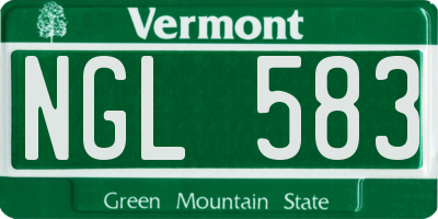 VT license plate NGL583