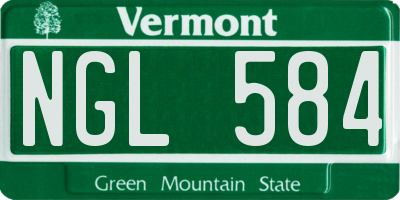 VT license plate NGL584