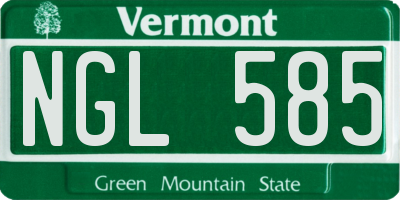 VT license plate NGL585