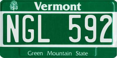VT license plate NGL592