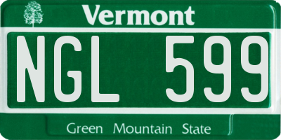 VT license plate NGL599