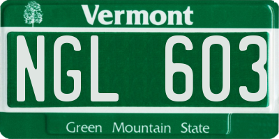 VT license plate NGL603