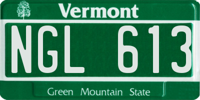 VT license plate NGL613
