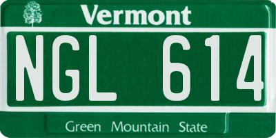VT license plate NGL614