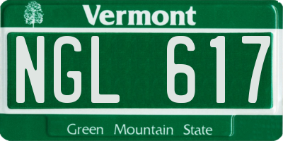 VT license plate NGL617