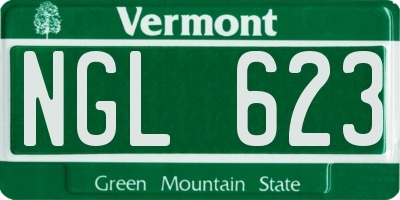 VT license plate NGL623