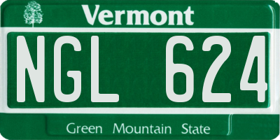 VT license plate NGL624