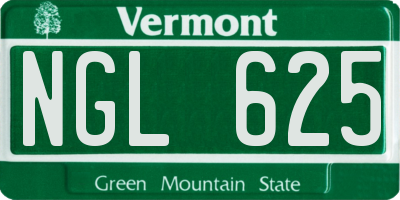 VT license plate NGL625