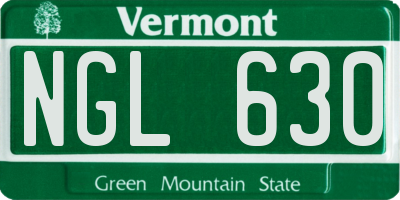 VT license plate NGL630