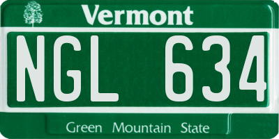 VT license plate NGL634