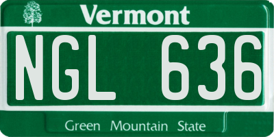 VT license plate NGL636