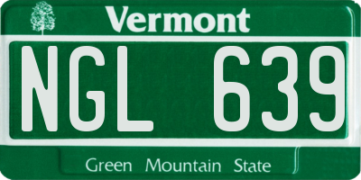 VT license plate NGL639