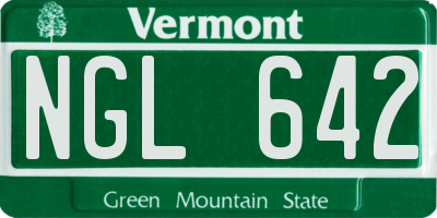 VT license plate NGL642