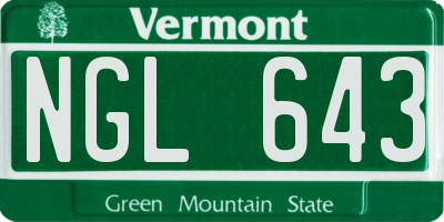 VT license plate NGL643