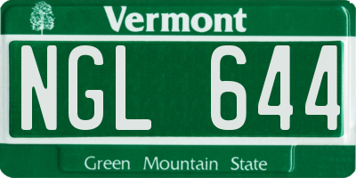 VT license plate NGL644