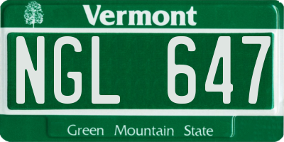 VT license plate NGL647