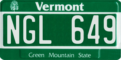 VT license plate NGL649