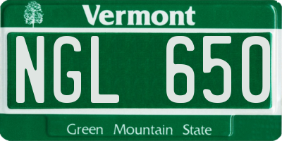 VT license plate NGL650