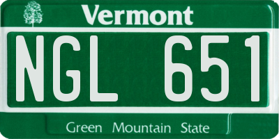 VT license plate NGL651