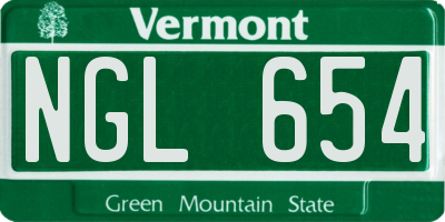 VT license plate NGL654