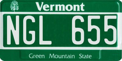 VT license plate NGL655