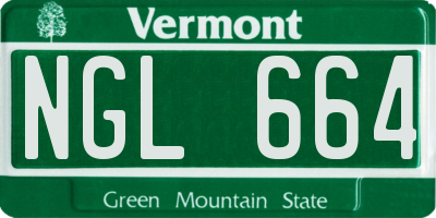 VT license plate NGL664