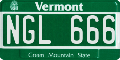 VT license plate NGL666