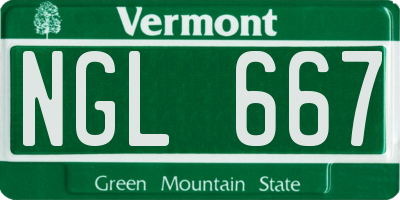 VT license plate NGL667