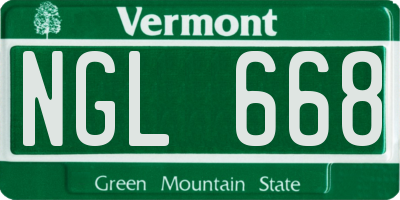 VT license plate NGL668