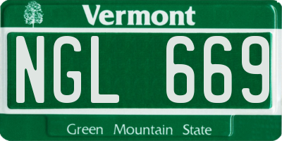 VT license plate NGL669