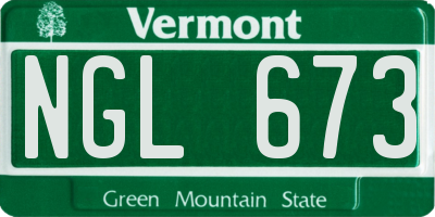 VT license plate NGL673