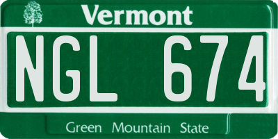 VT license plate NGL674
