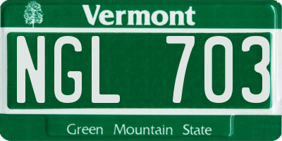 VT license plate NGL703