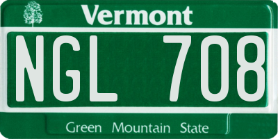 VT license plate NGL708
