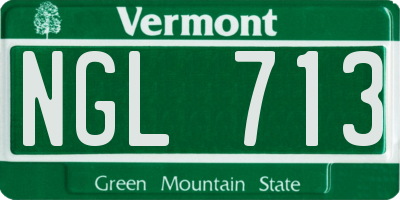 VT license plate NGL713