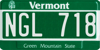 VT license plate NGL718