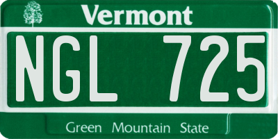 VT license plate NGL725