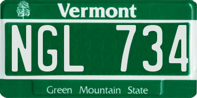 VT license plate NGL734