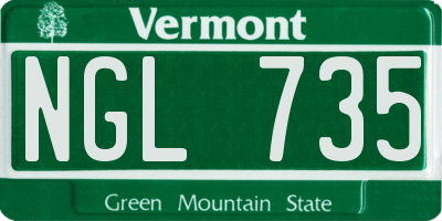 VT license plate NGL735