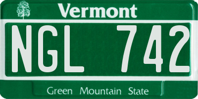 VT license plate NGL742