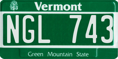 VT license plate NGL743