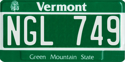 VT license plate NGL749