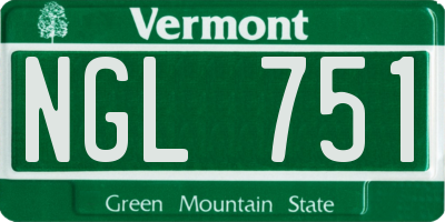 VT license plate NGL751